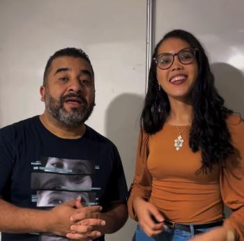 Bia Lopes emociona cantando ao lado de Juninho Casemiro